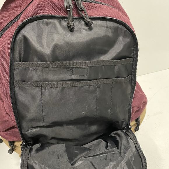 Vans Planned Pack 3 Skate Backpack Board Straps Maroon Red Canvas Bag - Picture 6 of 7